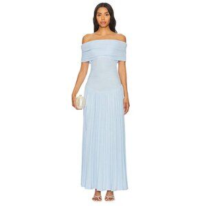 LIONESS Field Of Dreams Dress in Light Blue XSmall New Womens Long Maxi Gown